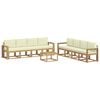 vidaXL Conjunto de sof&aacute;s de exterior 9 uds. Blanco y Crema