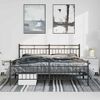 vidaXL Estructura cama sin colchón con estribo metal negro 183x213 cm