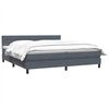 vidaXL Cama box spring con colch&oacute;n terciopelo gris oscuro 180x210 cm