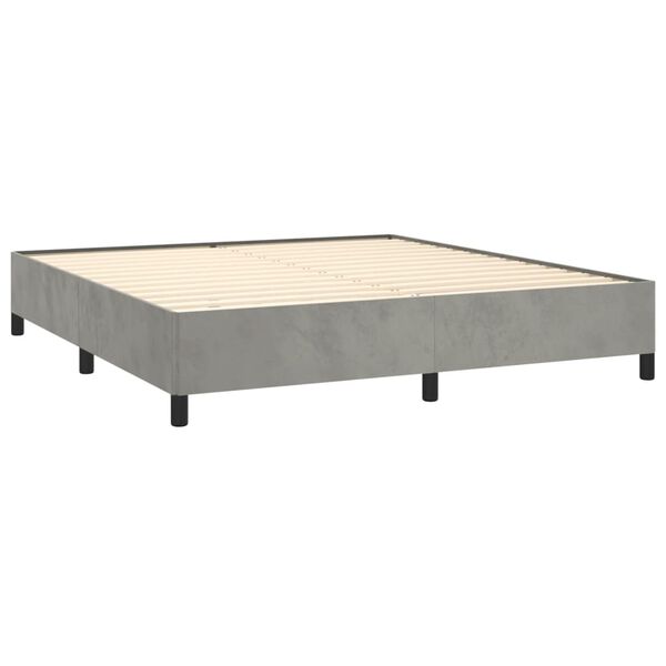 vidaXL Estructura de cama sin colchón terciopelo gris claro 160x200 cm