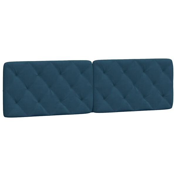 vidaXL Cabecero de cama acolchado terciopelo azul 180 cm