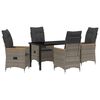 vidaXL Conjunto de Comedor de Jard&iacute;n 5 uds. Gris rat&aacute;n sint&eacute;tico