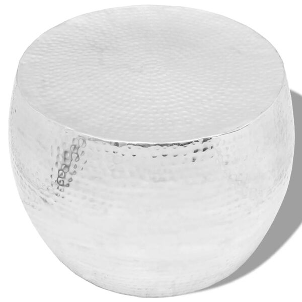 vidaXL Mesa de centro redonda aluminio plateado