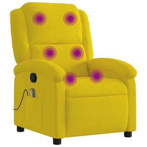 vidaXL Sill&oacute;n de masaje reclinable de terciopelo amarillo