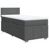 vidaXL Cama box spring con colch&oacute;n tela gris oscuro 100x200 cm