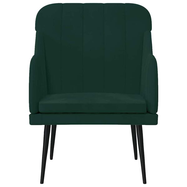 vidaXL Sill&oacute;n de terciopelo verde oscuro 63x76x80 cm