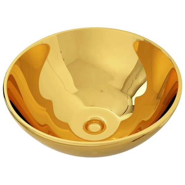 vidaXL Lavabo 32,5x14 cm cerámica dorado