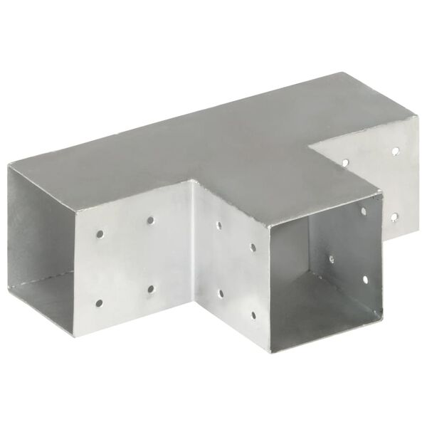 vidaXL Conectores de postes en T 4 uds metal galvanizado 101x101 mm