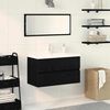 vidaXL Gabinete para Lavabo con puerta Roble negro 80 x 39 x 62 cm