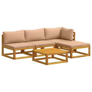 vidaXL Juego de Sof&aacute; 5 uds. Natural Madera de Acacia S&oacute;lida