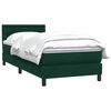 vidaXL Cama box spring con colch&oacute;n terciopelo verde oscuro 80x220 cm