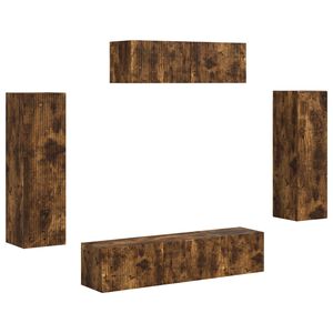 vidaXL Mueble de TV 5 pcs Roble ahumado