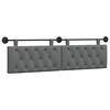 vidaXL Cabecero colgante Gris oscuro Tela
