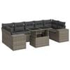 vidaXL Set de sof&aacute;s de jard&iacute;n y cojines 8 piezas rat&aacute;n sint&eacute;tico gris
