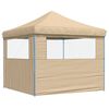 vidaXL Tienda de fiesta plegable Pop-Up con 2 paredes laterales beige