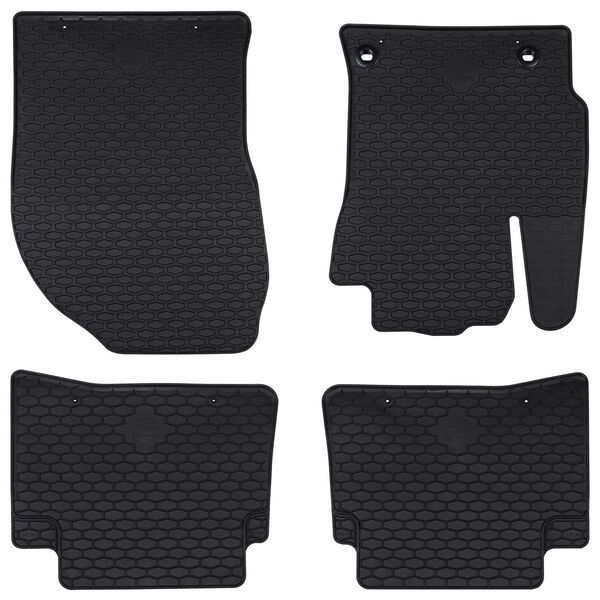 vidaXL Alfombrilla de Coche 4 pcs Negro Goma