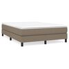vidaXL Cama box spring con colch&oacute;n tela gris taupe 140x190 cm