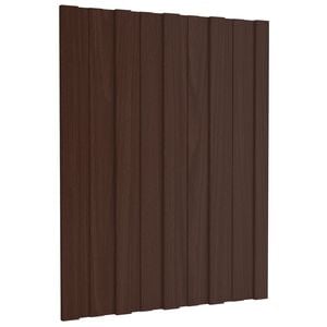 vidaXL Panel de techo 12 uds. Marr&oacute;n 60 x 45 cm Acero galvanizado