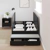 vidaXL Cama con almacenamiento Roble Negro 75 cm Madera contrachapada