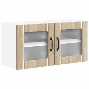vidaXL Armario de vidrio para pared LUCCA Roble Sonoma 80 x 31 x 40 cm