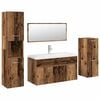 vidaXL Juego de muebles de ba&ntilde;o 5 piezas madera ingenier&iacute;a envejecida