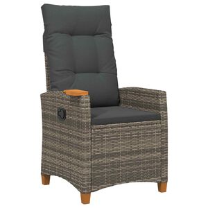vidaXL Silla reclinable con bandeja para t&eacute; rat&aacute;n sint&eacute;tico