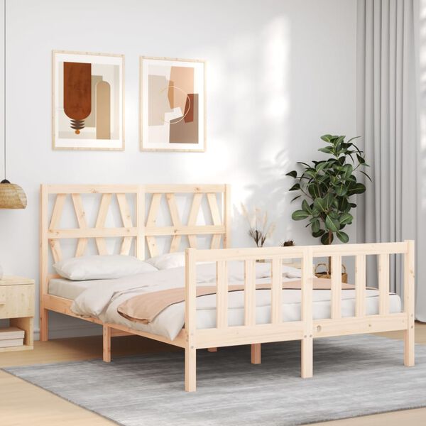 vidaXL Estructura de cama sin colchón madera de pino maciza 120x200 cm