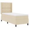 vidaXL Cama Box Spring LED con cabecera Crema 80 x 200 cm tela