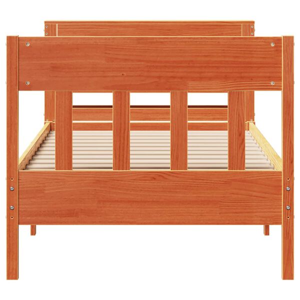 vidaXL Estructura de cama sin colch&oacute;n madera de pino marr&oacute;n 90x200 cm