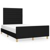 vidaXL Estructura de cama sin colch&oacute;n tela negro 120x190 cm