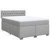 vidaXL Cama box spring con colch&oacute;n tela gris claro 140x200 cm