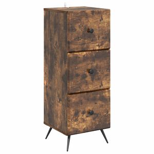 vidaXL Cajonera Roble Ahumado 33 x 34,5 x 90 cm Madera de Ingenier&iacute;a