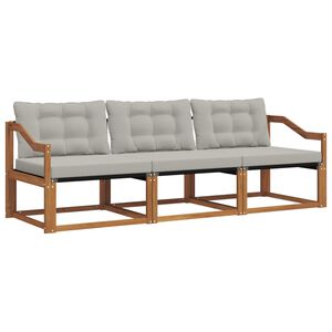 vidaXL Conjunto de sof&aacute;s de exterior 3 pcs Gris Natural y Claro