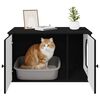 vidaXL Casa para Gatos Negro 85 x 55 x 50,5 cm Madera de ingenier&iacute;a