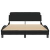 vidaXL Estructura de cama Dover tela negro 140x200 cm