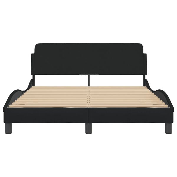 vidaXL Estructura de cama Dover tela negro 140x200 cm