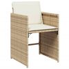 vidaXL Set comedor de jard&iacute;n 11 pzas con cojines rat&aacute;n sint&eacute;tico beige