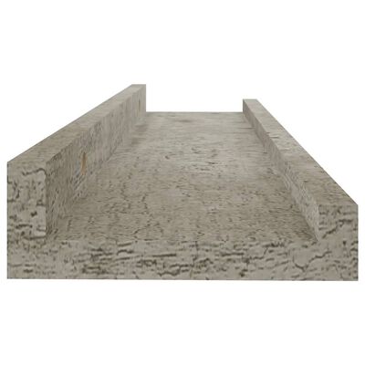 vidaXL Estantes de pared 4 unidades gris hormigón 40x9x3 cm