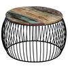 vidaXL Mesa de centro redonda de madera maciza reciclada 68x37 cm