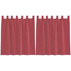 vidaXL Cortinas de gasa con bolsillos para varillas 2 uds. rojo vino