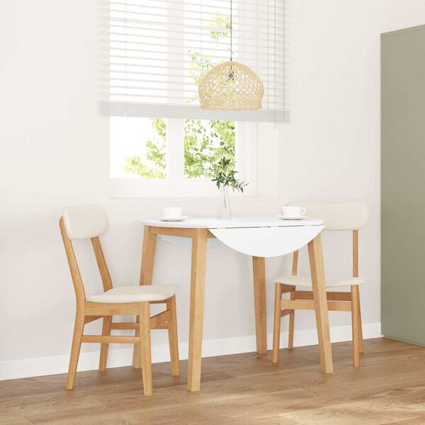 vidaXL Sillas de comedor con cojines 2 uds madera maciza caucho