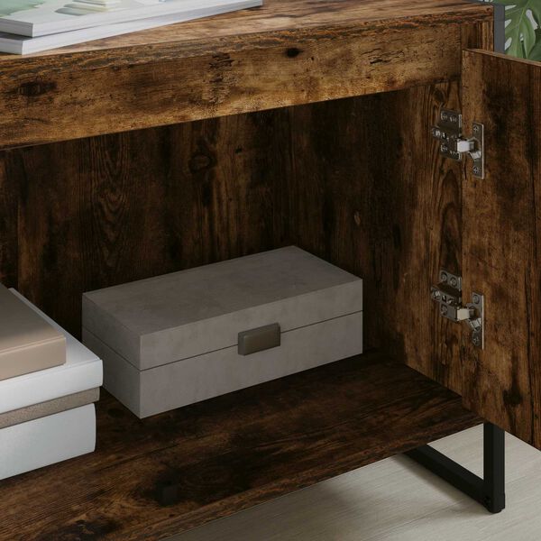 vidaXL Gabinete de TV Roble Humo 140 x 36 x 49.5 cm