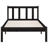 vidaXL Estructura de cama individual pequeña sin colchón madera negro