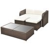 vidaXL Set muebles de jardín 4 piezas y cojines ratán sintético marrón