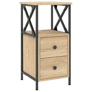 vidaXL Mesita de noche madera de ingenier&iacute;a roble Sonoma 34x35,5x70 cm