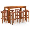 vidaXL Juego muebles de bar de jard&iacute;n 9 piezas madera maciza de acacia