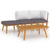 vidaXL Muebles de jard&iacute;n 4 piezas con cojines madera maciza de acacia