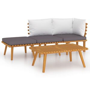 vidaXL Muebles de jard&iacute;n 4 piezas con cojines madera maciza de acacia