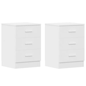 vidaXL Mesitas de noche 2 uds madera contrachapada blanco 38x35x56 cm