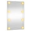 vidaXL Espejo de pared rectangular con luces LED vidrio 50x80 cm